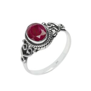 ruby stone ring 925 sterling silver statement ring for women handmade rings gemstone christmas promise ring size us 11 gift for her