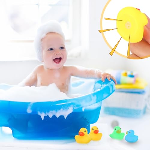 Zhanmai 300 Pcs Mini Rubber Ducks Set Bath Toy, Float Squeak Yellow Ducks in Bulk, Tiny Shower Rubber Ducks, Bathtub Toy Pool Toy for Party Supplies Shower Birthday (1.57 x 1.57 x 1.18 Inch)