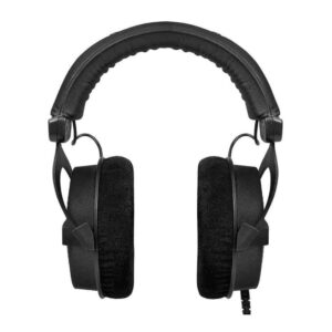 beyerdynamic DT 990 PRO Studio Headphones (Ninja Black, Limited Edition) Bundle with Headphone Hanger Mount with Built-in Cable Organizer (2 Items)