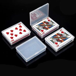 Playing Card Deck Box, 16 pcs Plastic Empty Trading Card Case Holder, 3.8 x 2.7 x 0.8 Inch Clear Card Storage Organizer Containers Snap Closed for Bank Card Business Card Game Card Craft