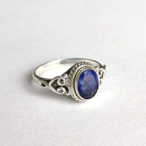 Blue Sapphire Stone Ring 925 Sterling Silver Statement Ring For Women Handmade Rings Gemstone Christmas Promise Ring Size US 10 Gift For Her