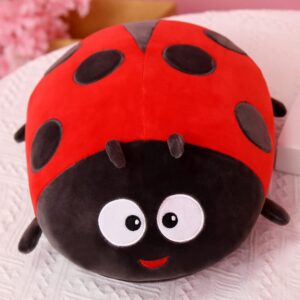 Cute 15.7 Inch Ladybug Stuffed Animals,Ladybird Plush Toys Pillow Anime Lady Beetle Plushie Hugging Pillow Ladybug Doll Gift for Kids and Lovers in Birthday, Christmas, Valentine's Day...