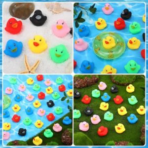 Zhanmai 300 Pcs Mini Rubber Ducks Set Bath Toy, Float Squeak Yellow Ducks in Bulk, Tiny Shower Rubber Ducks, Bathtub Toy Pool Toy for Party Supplies Shower Birthday (1.57 x 1.57 x 1.18 Inch)