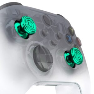 eXtremeRate Metal Thumbsticks for Xbox Core Wireless Controller, Green Custom Concentric Circles Aluminum Alloy Analog Stick Joystick Buttons for Xbox One S/X/Elite, for Xbox Series X/S Controllers