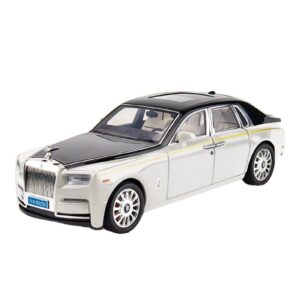 ming zhen toy car model 1/18 for rolls royce phantom alloy luxy car model diecast toy collection sound light kids gift (color : white)