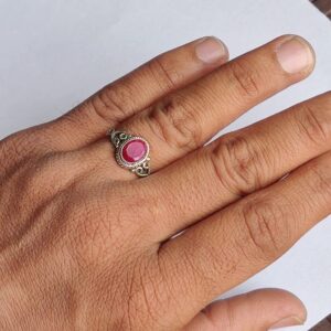 Ruby Stone Ring 925 Sterling Silver Statement Ring For Women Handmade Rings Gemstone Christmas Promise Ring Size US 11 Gift For Her