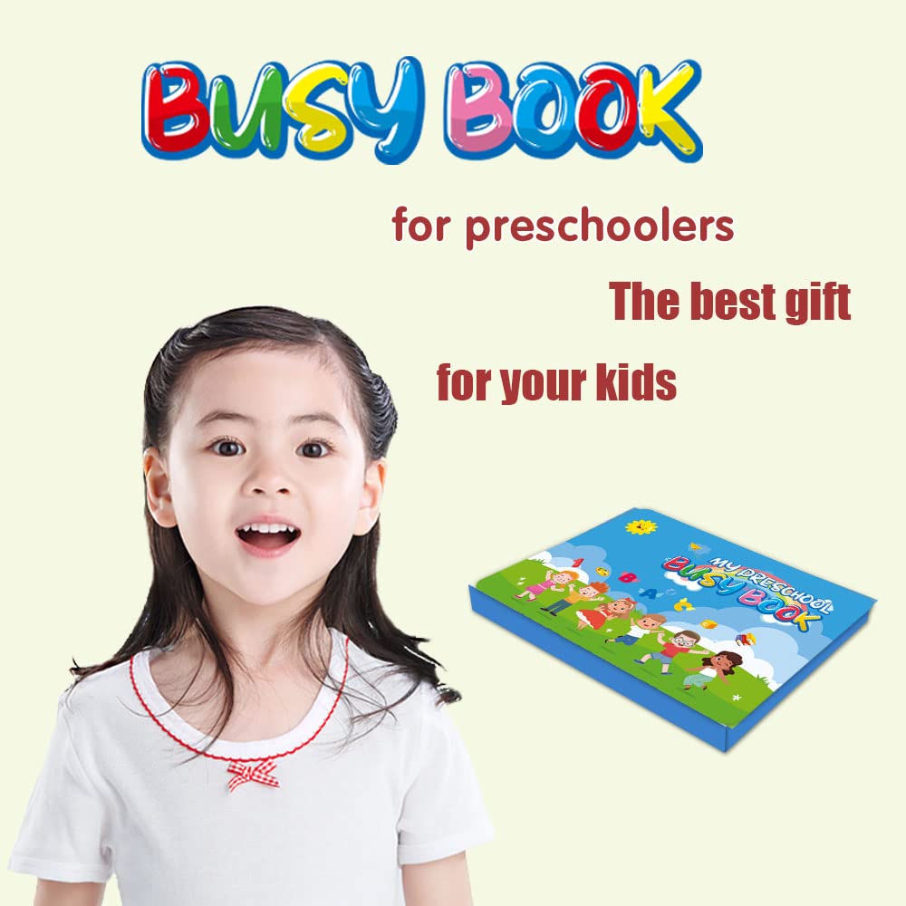 My Preschool Toys Gift for Kids & Toddlers Boy Girls,Reusable Waterproof Busy Book Quiet Book Activity Board Busy Educational Learning Toys Work Book(16 Themes-Style D)