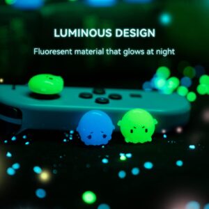 GeekShare Halloween Cute Luminous Silicone Joycon Thumb Grip Caps, Joystick Cover Compatible with Nintendo Switch/OLED/Switch Lite, 4PCS