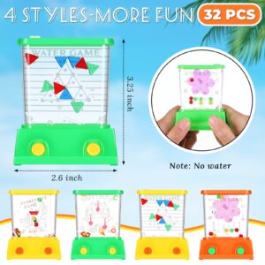 Lewtemi 32 Pcs Handheld Water Game Arcade Water Ring Mini Basketball Flower Toss Rings Handheld Fish Water Game 90s Toys Mini Retro Pastime for Party Travel Stocking without Water(Fresh Style)