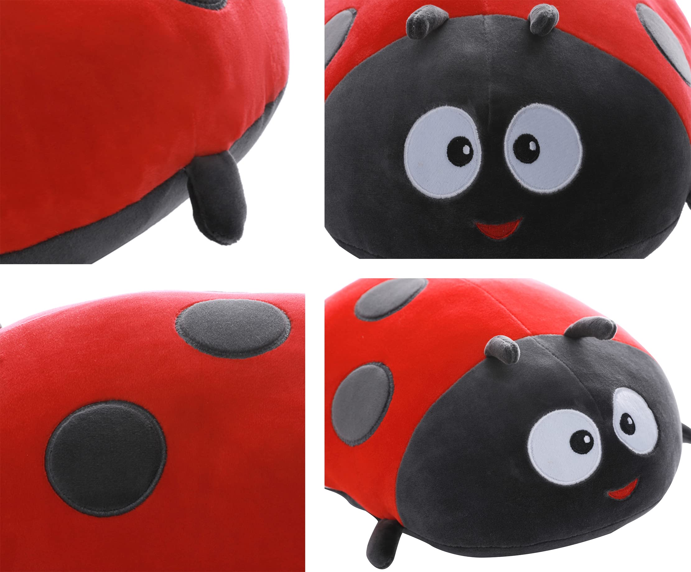 Cute 15.7 Inch Ladybug Stuffed Animals,Ladybird Plush Toys Pillow Anime Lady Beetle Plushie Hugging Pillow Ladybug Doll Gift for Kids and Lovers in Birthday, Christmas, Valentine's Day...