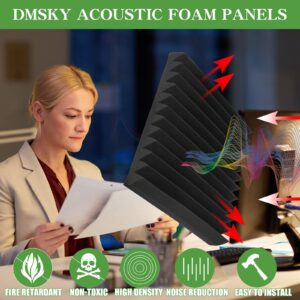 24 Pack Acoustic Panels Self-Adhesive, 2" X 12" X 12" Sound Proof Foam Panels, Quick-Recovery Acoustic Foam Wedges,High Density Soundproofing Wedges,Soundproof Wall Panels for Home Studio