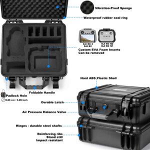 Lekufee Waterproof Hard Carrying Case Compatible with DJI Mini 4 Pro/DJI Mini 3 Pro/DJI Mini 3 Drone/DJI RC 2/DJI RC/DJI RC N2/N1 and More Accessories(Case Only)