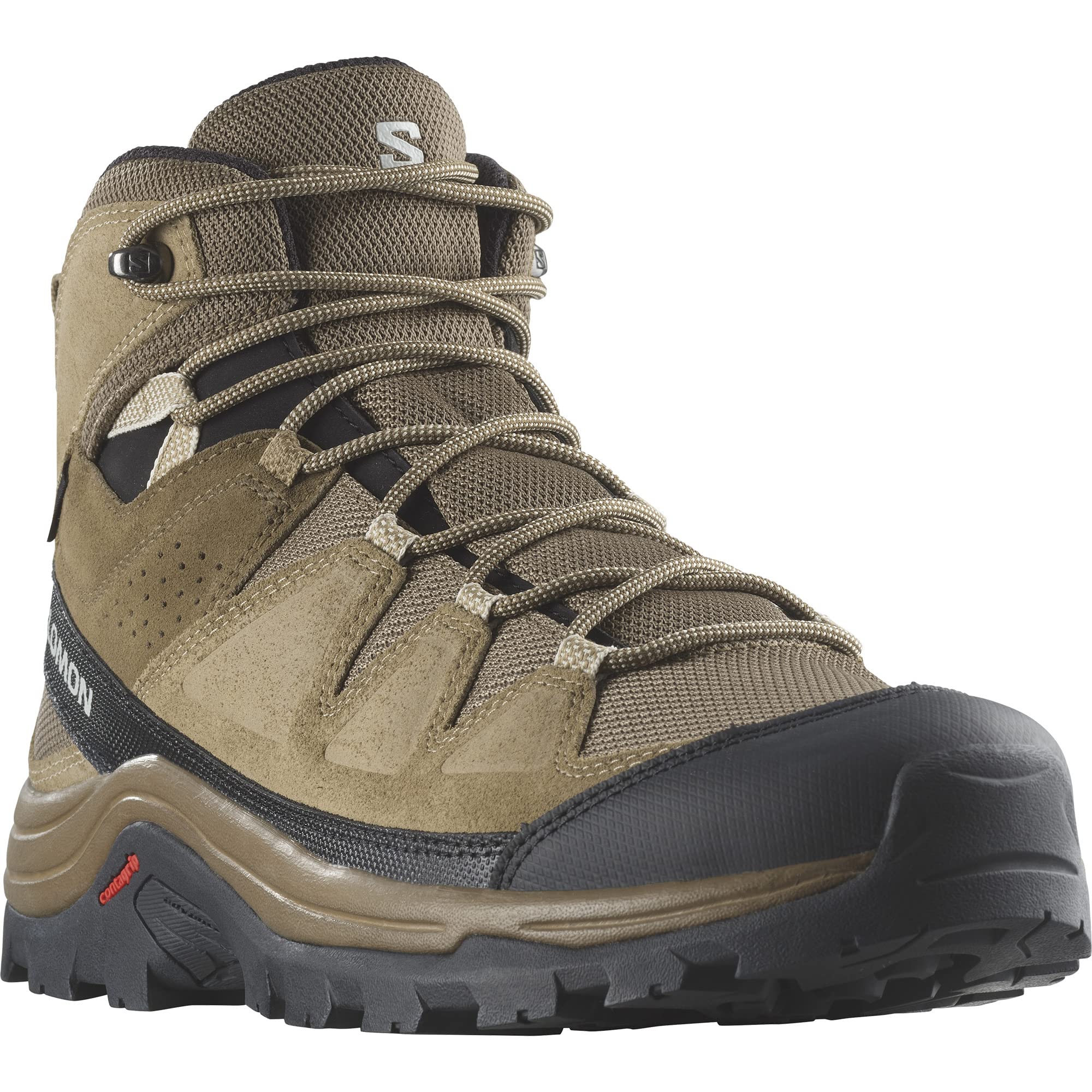 Salomon Men's QUEST ROVE GORE-TEX Leather Hiking Boots for Men, Kangaroo / Kelp / Black, 10.5