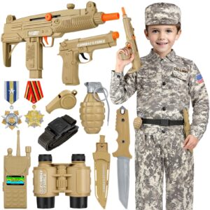 innocheer army costume for kids, halloween costumes for boys kids, boys military soldier costume for boy kids age 3-6-8-10-12