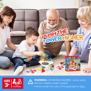 iYuePeng 32 Pcs Tetra Balance Tower Stacking Games Team Building Blocks Board Game for Kids & Adult, Drop The Pile of Tower STEM Toys for 2 Players, Family, Parties, Travel