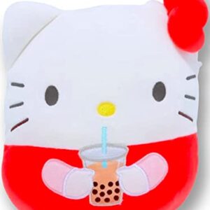 Squishmallows Official Kellytoy Plush Squishy Soft 8 inch Hello Kitty with Boba