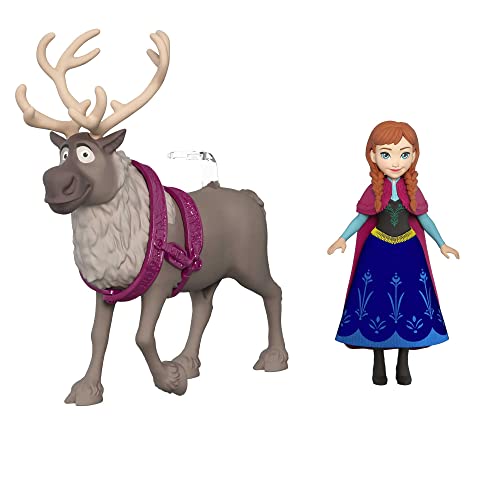 Mattel Disney Frozen Anna Small Doll & Sven Reindeer Figure, Signature Look, 2-Pack Set Inspired by the Mattel Disney Frozen Movies