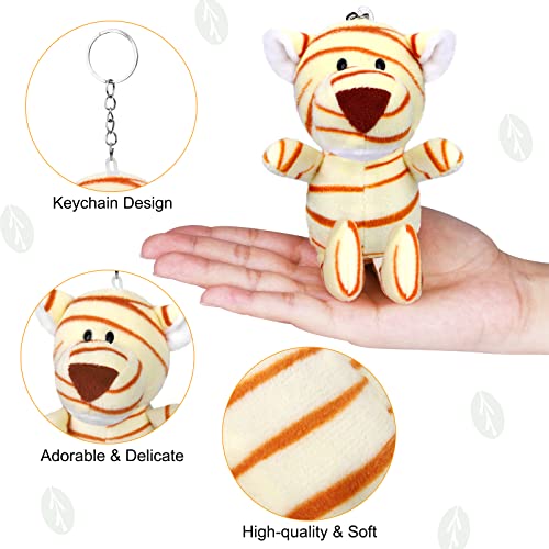 Elcoho 14 Pieces Safari Mini Jungle Animal Plush Toys Small Stuffed Forest Animals Plush Toys 5.9 Inch Keychain Decorations for Animal Themed Parties Goody Bags Filler Favors (Standing)