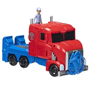 Transformers Toys EarthSpark Spin Changer Optimus Prime 8-Inch Action Figure with Robby Malto 2-Inch Figure, Robot Toys for Ages 6 and Up