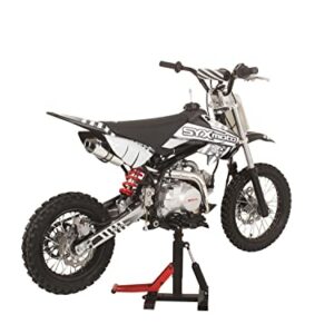 SYX MOTO 125cc Dirt Bike for Teens 12+yrs 4-Stroke Gas-Powered Dirt Bike Off-Road Motorcycle Electric Start Fully Automatic Transmission, Roost 125-1f, Black/White