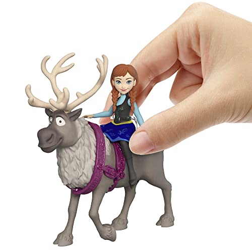 Mattel Disney Frozen Anna Small Doll & Sven Reindeer Figure, Signature Look, 2-Pack Set Inspired by the Mattel Disney Frozen Movies