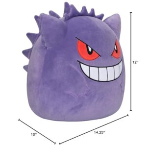 Squishmallows Pokemon 14-Inch Gengar Plush - Add Gengar to Your Squad, Ultrasoft Stuffed Animal Large Plush, Official Kelly Toy Plush