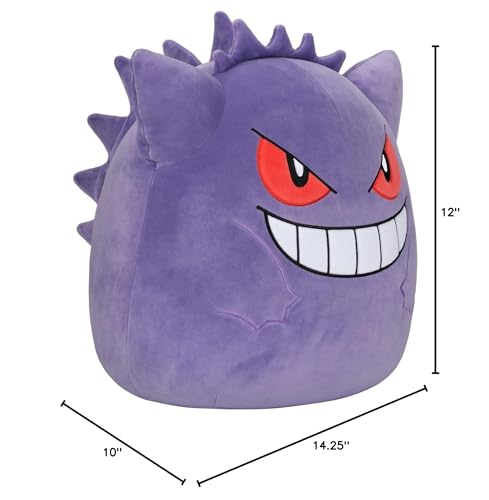 Squishmallows Pokemon 14-Inch Gengar Plush - Add Gengar to Your Squad, Ultrasoft Stuffed Animal Large Plush, Official Kelly Toy Plush