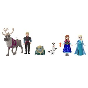 Mattel Disney Frozen Toy Set with 6 Key Characters, Classic Storybook Playset, 4 Small Dolls, 2 Figures & Accessories, Inspired by the Movie