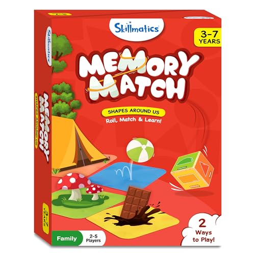 Skillmatics Board Game - Memory Match Shapes, Fun & Fast Memory Game for Kids, Preschoolers, Toddlers, Gifts for Boys & Girls Ages 3, 4, 5, 6, 7