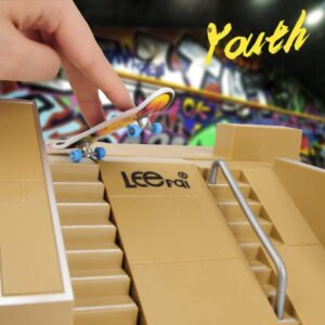 Fingerboard Skatepark Set 14Pcs - M.A.K Finger Skateboard Ramp 5Pcs with 9Pcs Mini Finger Toys Including Finger Skateboards, Finger Bike, Fingerboard Skate Park, Finger Skateboard Set for Kids Gift