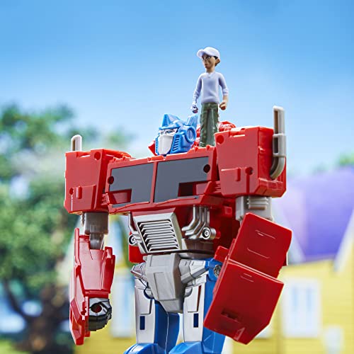 Transformers Toys EarthSpark Spin Changer Optimus Prime 8-Inch Action Figure with Robby Malto 2-Inch Figure, Robot Toys for Ages 6 and Up