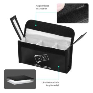 HeiyRC Battery Safe Bag for DJI Mini 4 Pro/Mini 3 Pro/Mini 3 Drone Batteries Protection Storage Case Fireproof Explosion-proof Bag Battery Pouch Accessory