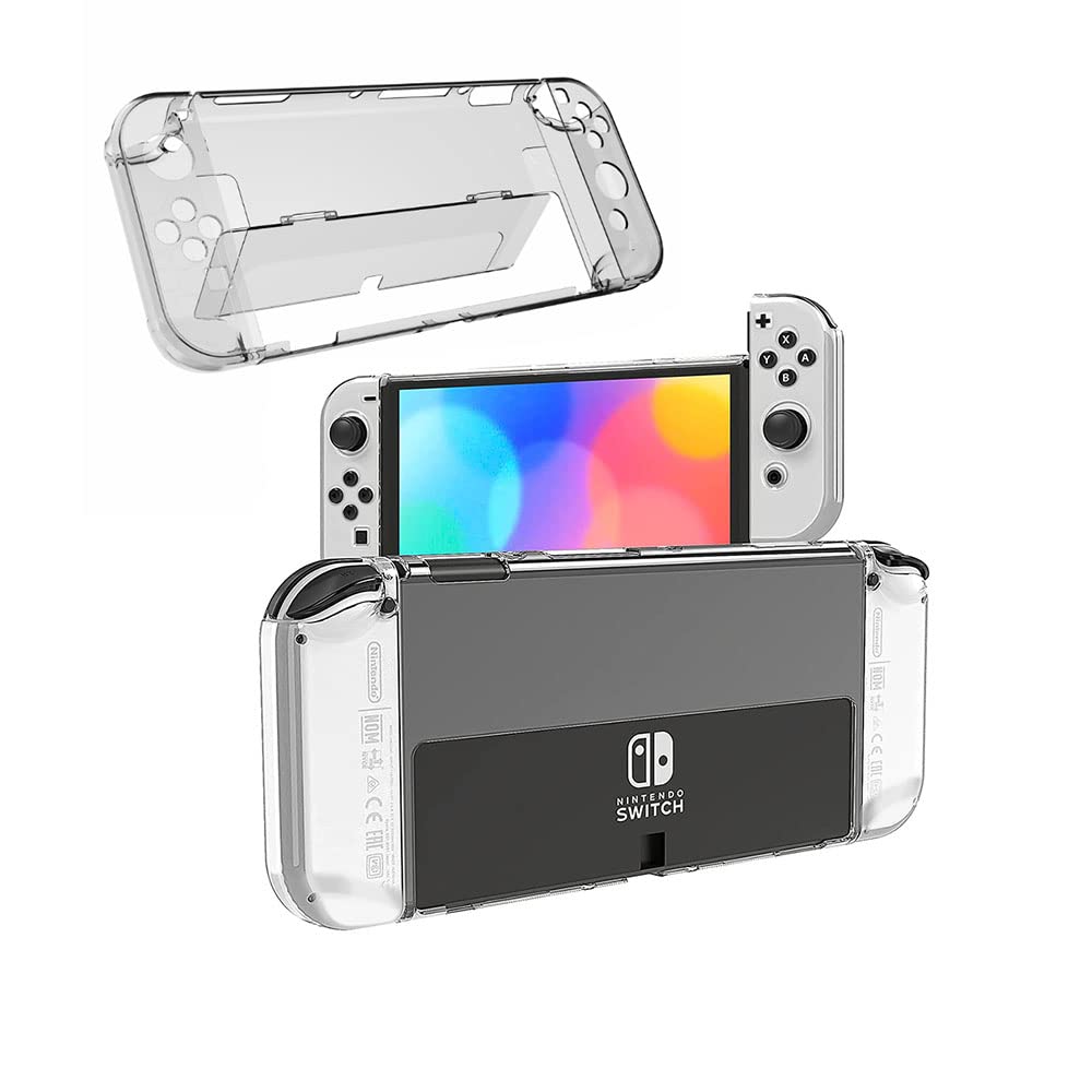 LNtech [Upgraded version] 3 in 1 Dockable Crystal Clear Cover Case Screen Protector Compatible with Nintendo Switch OLED Model 2021 and Joy-Con Controller