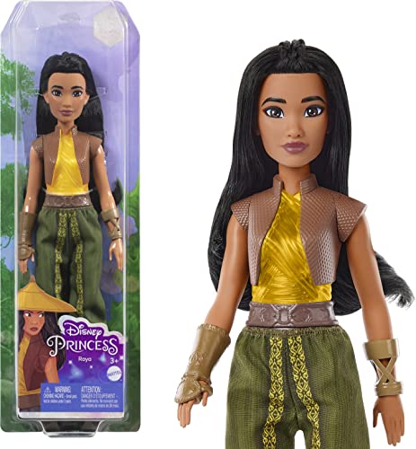 Mattel Disney Princess Toys, Raya Fashion Doll, Sparkling Look with Black Hair, Brown Eyes & Accessories, Inspired by the Movie