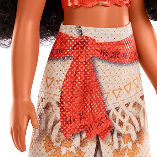 Mattel Disney Princess Toys, Moana Fashion Doll, Sparkling Look with Brown Hair, Brown Eyes & Hair Accessory, Inspired by the Movie