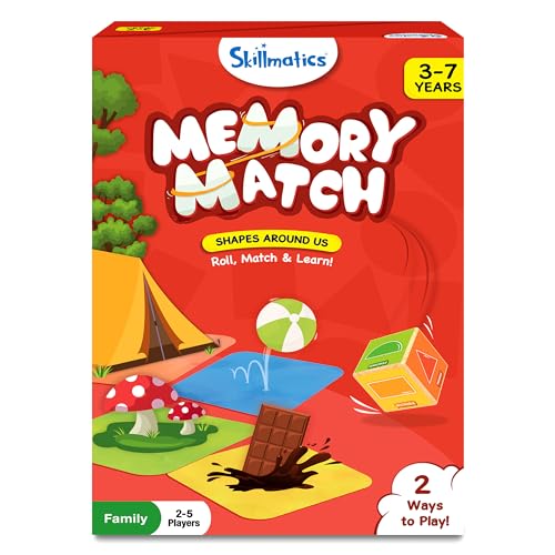 Skillmatics Board Game - Memory Match Shapes, Fun & Fast Memory Game for Kids, Preschoolers, Toddlers, Gifts for Boys & Girls Ages 3, 4, 5, 6, 7