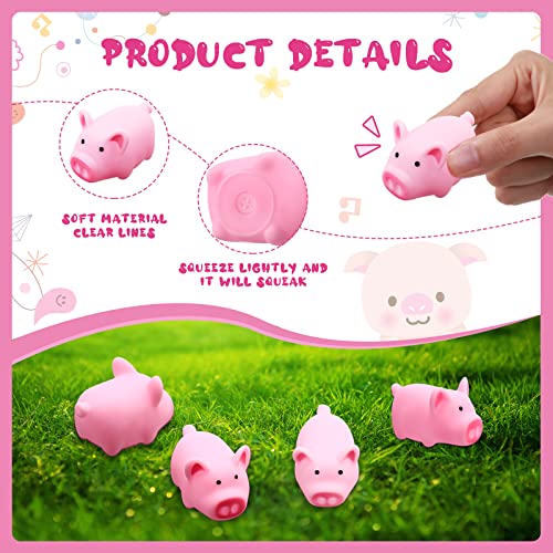 100 Pcs Rubber Pig Bath Toy Bulk Mini Pig Toys Pink Piggy Bathtub Toys Float Squeak Toys for Baby Shower Halloween Christmas Party Birthday Gift, 2.25 x 1.5 x 1.5 Inches