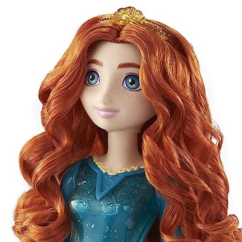 Mattel Disney Princess Toys, Merida Fashion Doll, Sparkling Look with Red Hair, Blue Eyes & Hair Accessory, Inspired by the Movie Brave