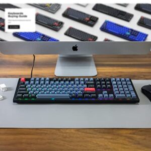 Keychron V6 Wired Custom Mechanical Keyboard, Full-Size QMK/VIA Programmable Macro with Hot-swappable Keychron K Pro Red Switch Compatible with Mac Windows Linux (Frosted Black-Translucent)