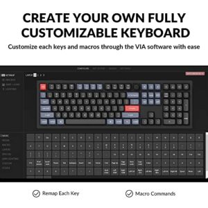 Keychron V6 Wired Custom Mechanical Keyboard Knob Version, Full-Size QMK/VIA Programmable Macro with Hot-swappable Keychron K Pro Red Switch Compatible with Mac Windows Linux Black (Non-Transparent)