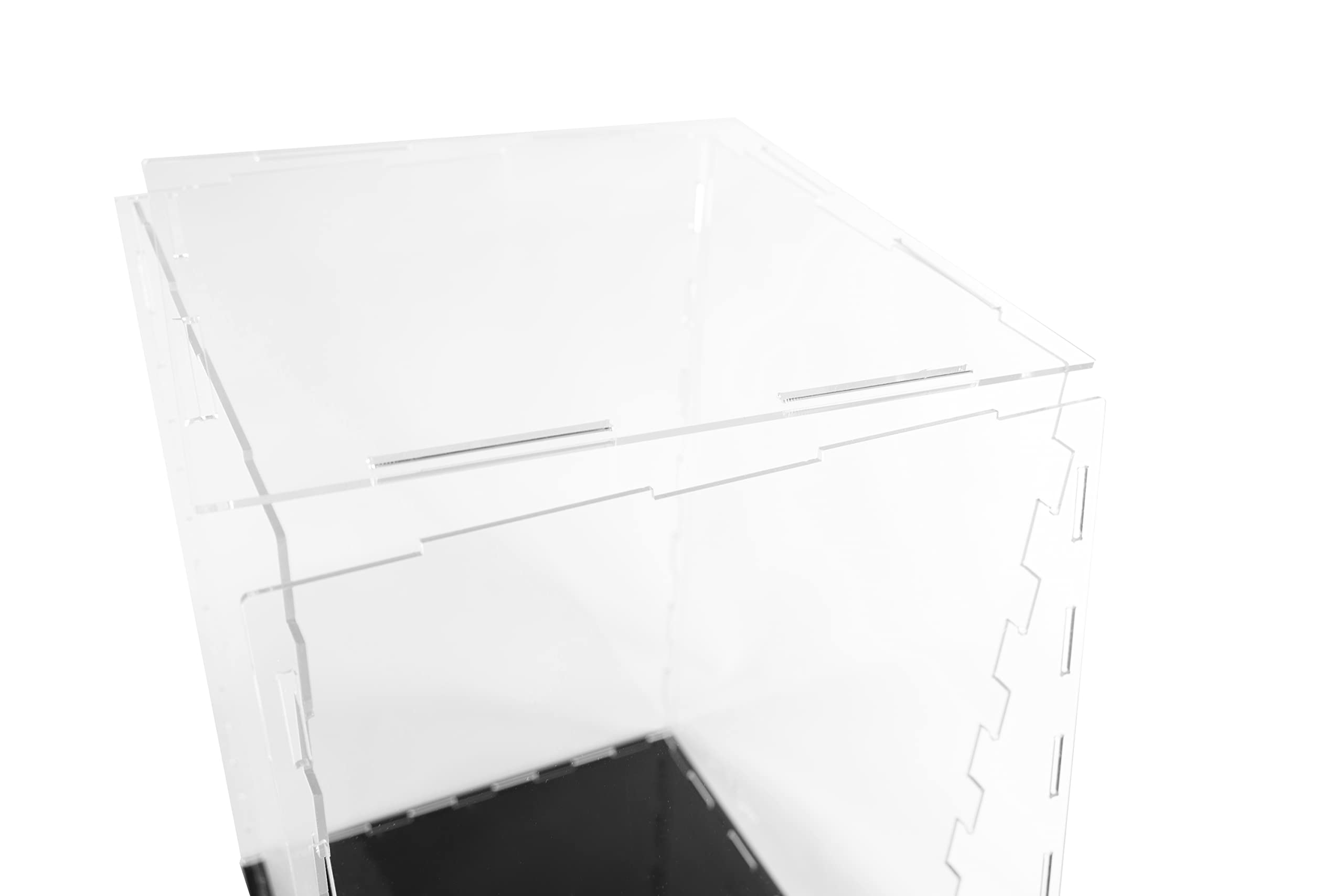 Clear Acrylic Display Case-Assemble Countertop Box for Display-Clear Display Box,Dustproof Protection Showcase for Toy Collectibles (12*12*12inch)