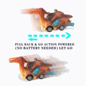 E EAKSON Dinosaur Toy Pull Back Cars, 12 Pack Dino Toys for 3 Year Old Boys and Toddlers, Boy Toys Age 3,4,5 and Up, Pull Back Toy Cars, Dinosaur Games with T-Rex