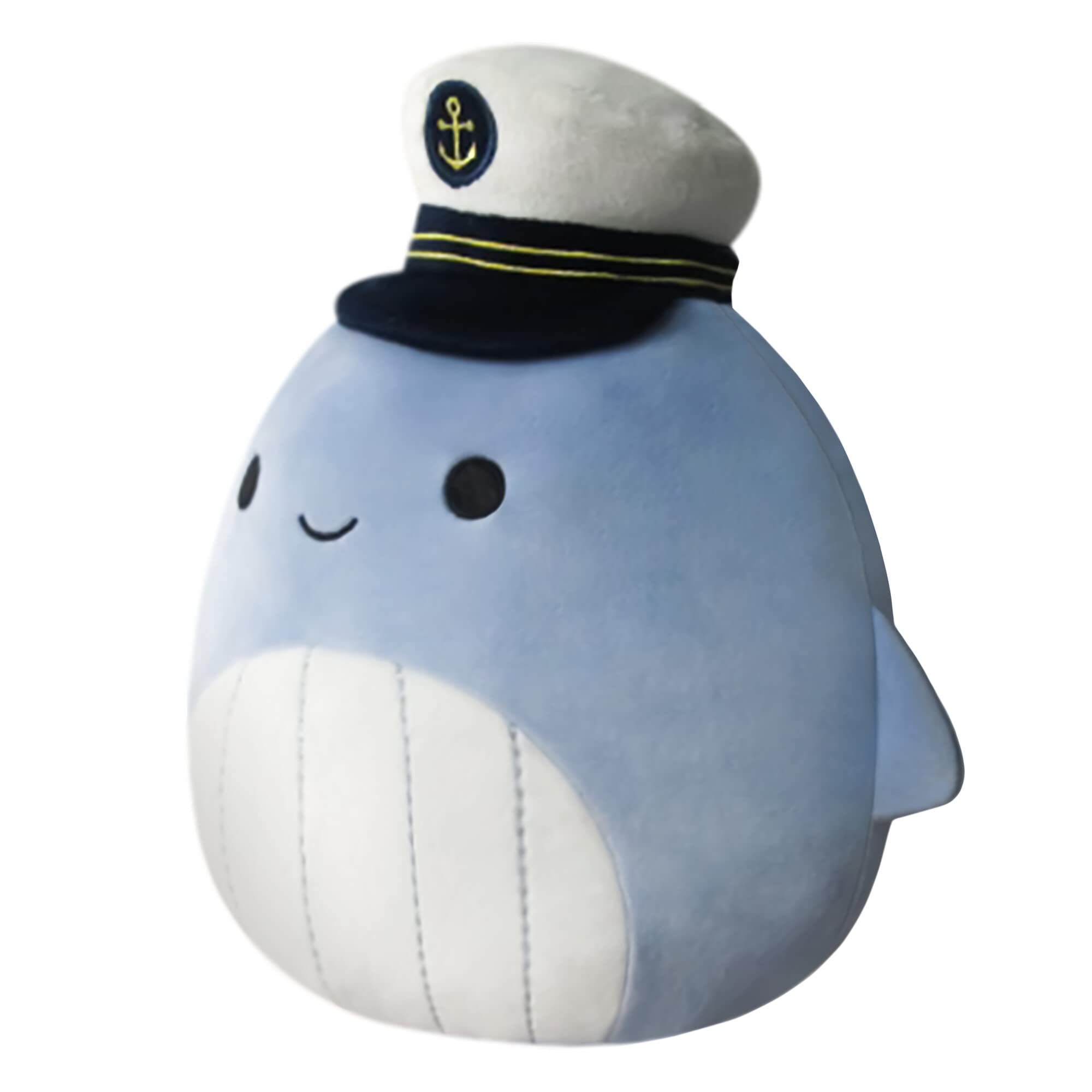 Squishmallows 8-Inch Samir Blue Whale with Sailor Hat - Little Ultrasoft Official Kelly Toy Plush