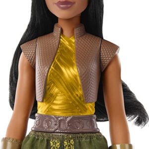 Mattel Disney Princess Toys, Raya Fashion Doll, Sparkling Look with Black Hair, Brown Eyes & Accessories, Inspired by the Movie