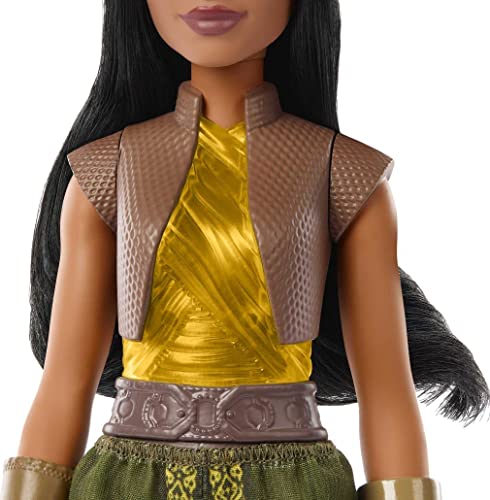 Mattel Disney Princess Toys, Raya Fashion Doll, Sparkling Look with Black Hair, Brown Eyes & Accessories, Inspired by the Movie