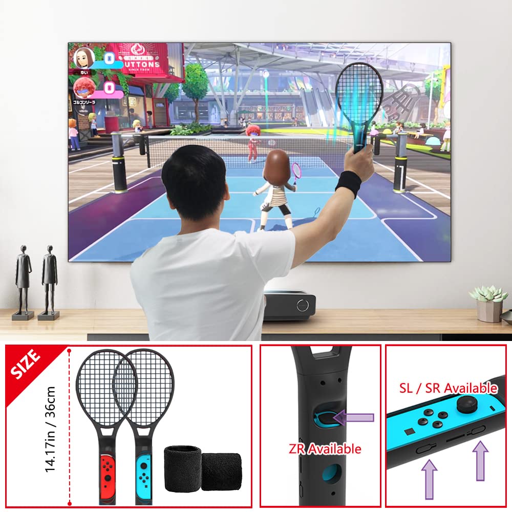 for Nintendo Switch Sports 13in1 Games Accessories Bundle Kit, for Mario Golf Clubs / Tennis Games Party wtih Portable Hand Bag, Soccer Leg Strap / Racket, Family / Children / Adult Gift Kit