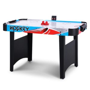 raychee 48in air hockey table for kids and adults, portable air hockey game table w/led scoreboard, 2 pucks, 2 pushers, powerful 12v motor for home, game room, bar