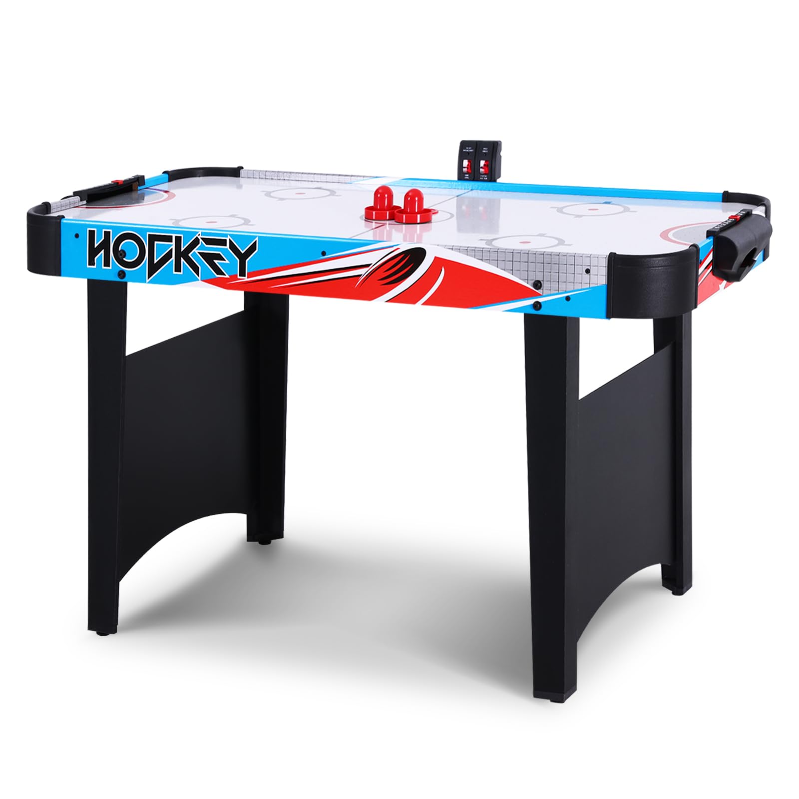 RayChee 48in Air Hockey Table for Kids and Adults, Portable Air Hockey Game Table w/LED Scoreboard, 2 Pucks, 2 Pushers, Powerful 12V Motor for Home, Game Room, Bar