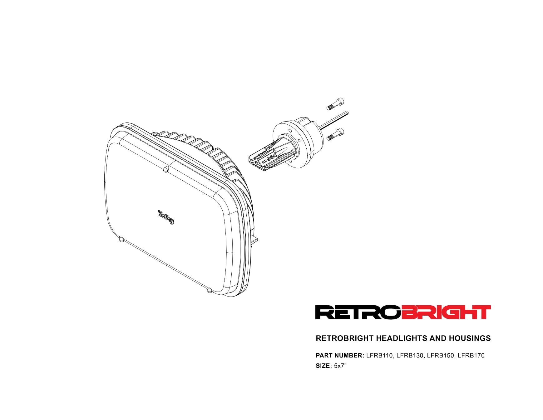 Retrobright - Retrobright Led Sealed 5X7 Rect Yellow (LFRB110)