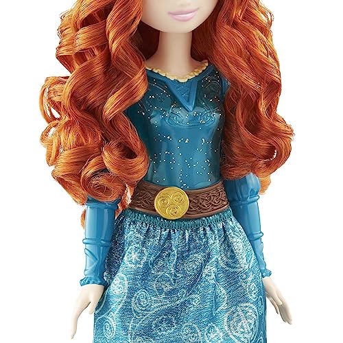 Mattel Disney Princess Toys, Merida Fashion Doll, Sparkling Look with Red Hair, Blue Eyes & Hair Accessory, Inspired by the Movie Brave